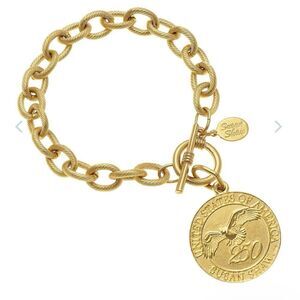 Gold Coin Charm Bracelet